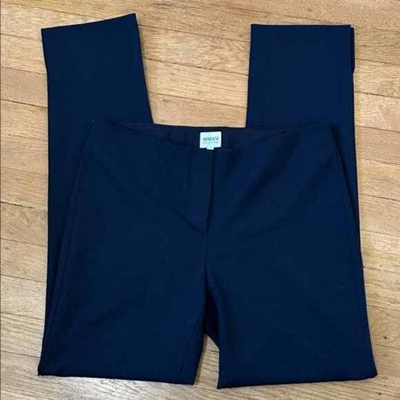 New Armani Collezioni wool ankle crop slim straight cigarette taper trouser pant